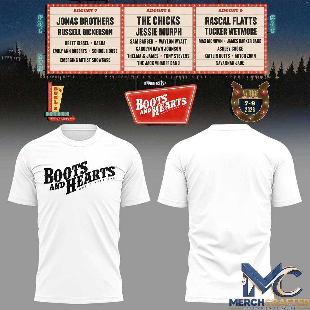 Jonas Brothers Boots And Hearts Festival 2026 2D T-Shirt