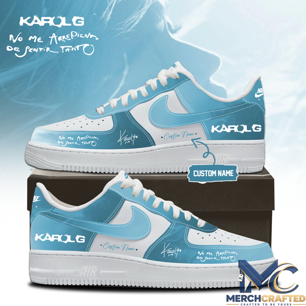 KaRol G Album “No Me Arrepiento De Sentir Tanto” Blue Custom Name Air Force 1