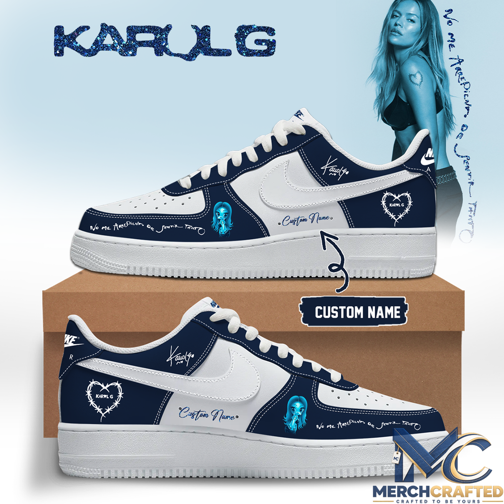 KaRol G Album “No Me Arrepiento De Sentir Tanto” Chibi Navy Custom Name Air Force 1