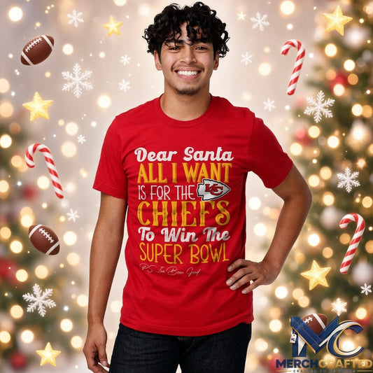 Kansas City Chiefs Dear Santa Super Bowl Christmas T Shirt