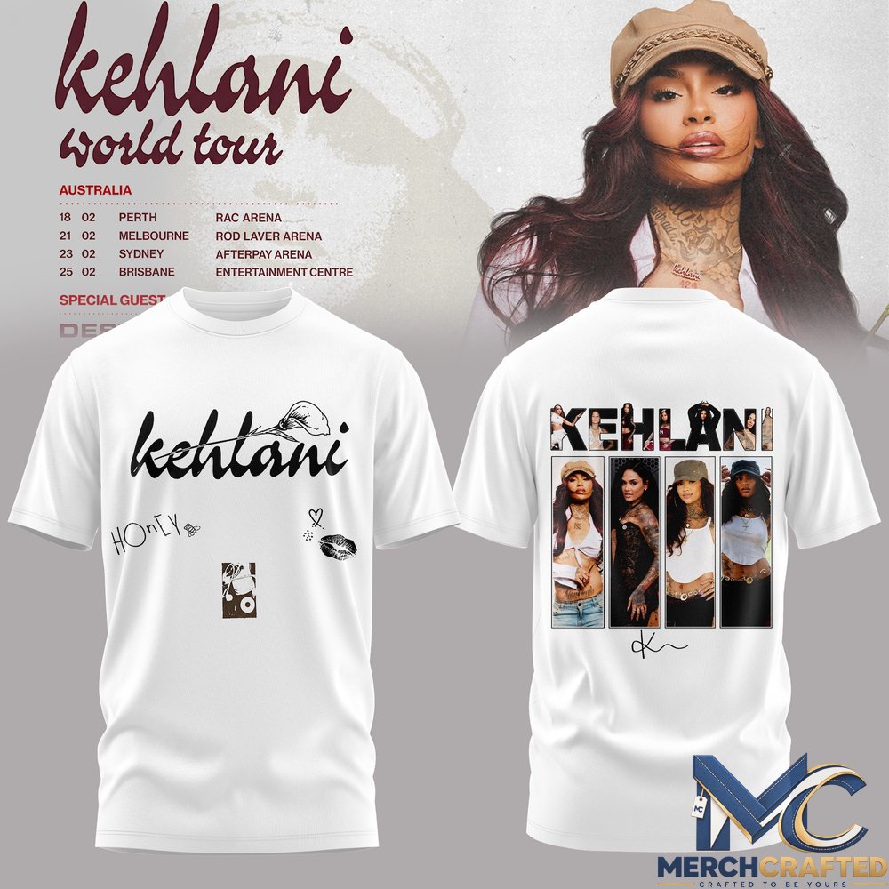Kehlani Australia Tour 2027 White Graphic Shirt