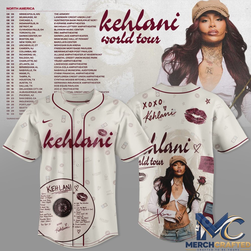 Kehlani Australia World Tour 2027 Limited Edition Baseball Jersey