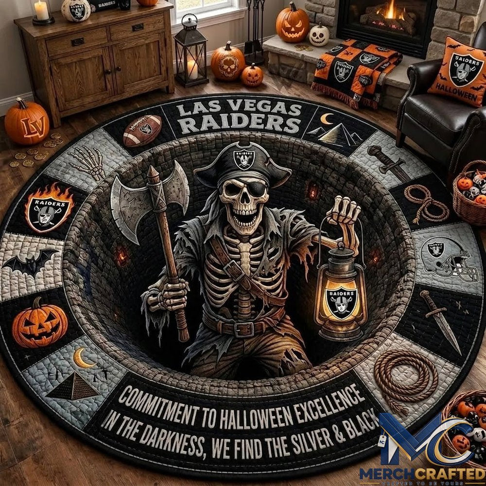 Las Vegas Raiders 2026 Monster Halloween Limited Edition Quilted Round Rug