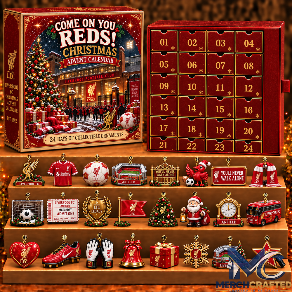 Liverpool FC Christmas Advent Calendar 24 Days Collectible Ornaments Football Fan Gift Set
