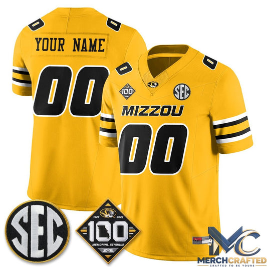 Missouri Tigers 100th Anniversary of Memorial Stadium Custom Football Jersey