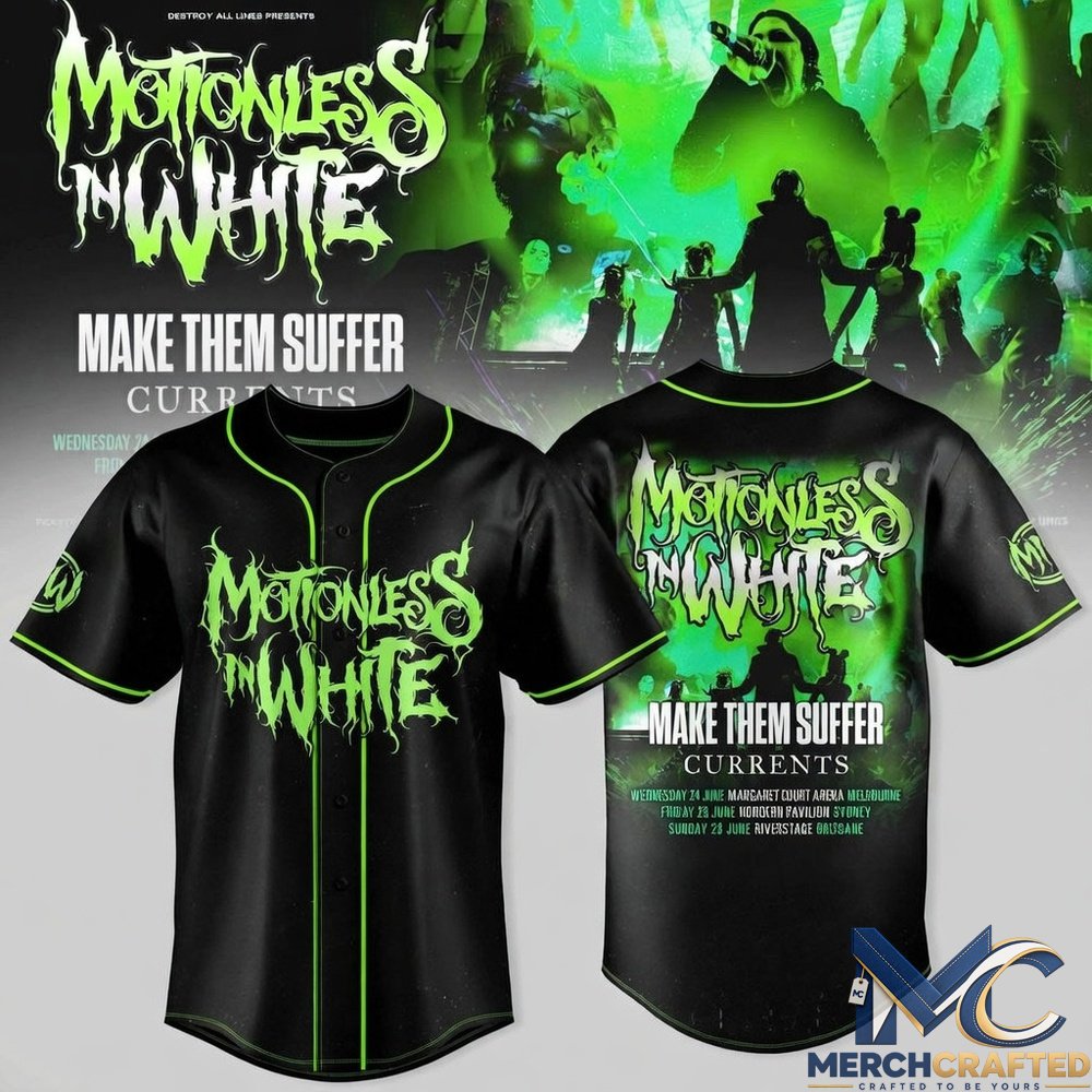 Motionless In White Afraid of the Dark Exclusive Baseball Jersey