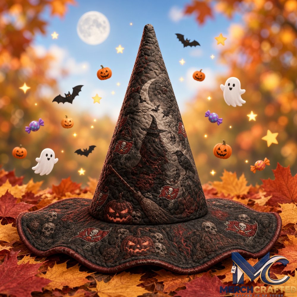 NFL Tampa Bay Buccaneers Gothic Halloween 2026 Quilted Witch Hat Pewter Costume Hat