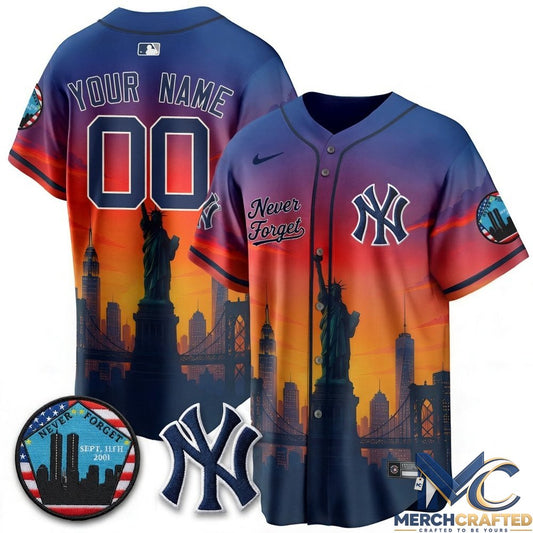 NY Yankees Skyline Never Forget 9-11 Memorial Edition Jersey