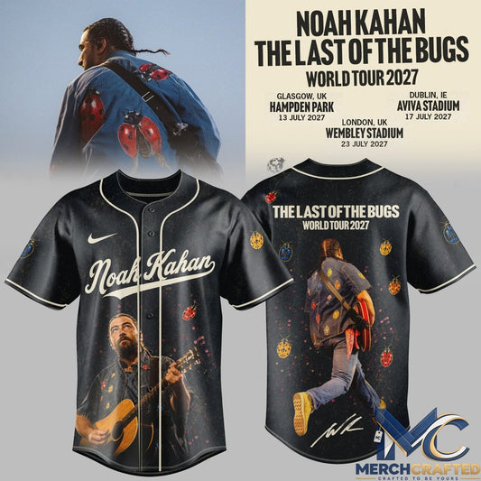 Noah Kahan – The Last of the Bugs World Tour 2027 Baseball Jersey
