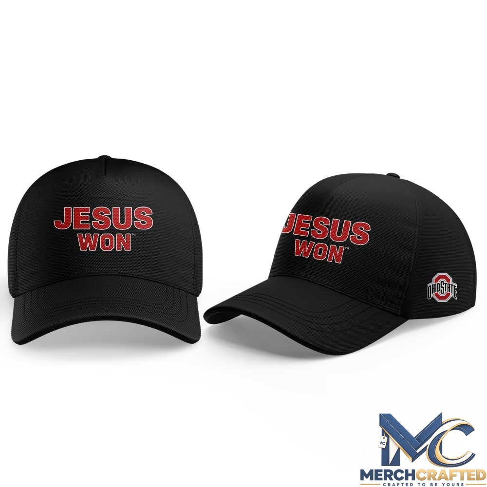 Ohio State Buckeyes Jesus Won Black Baseball Cap