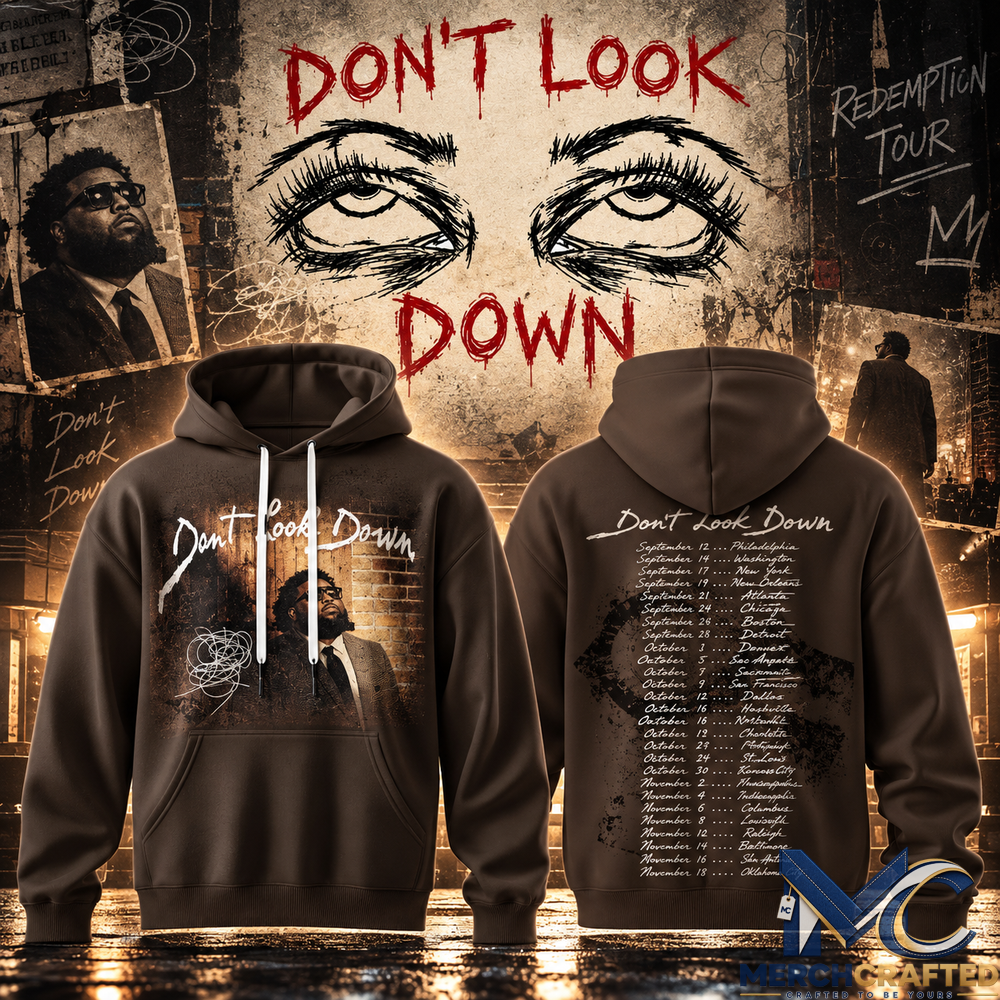 Rod Wave Dont Look Down Tour 2026 Brown Vintage Graphic Hoodie