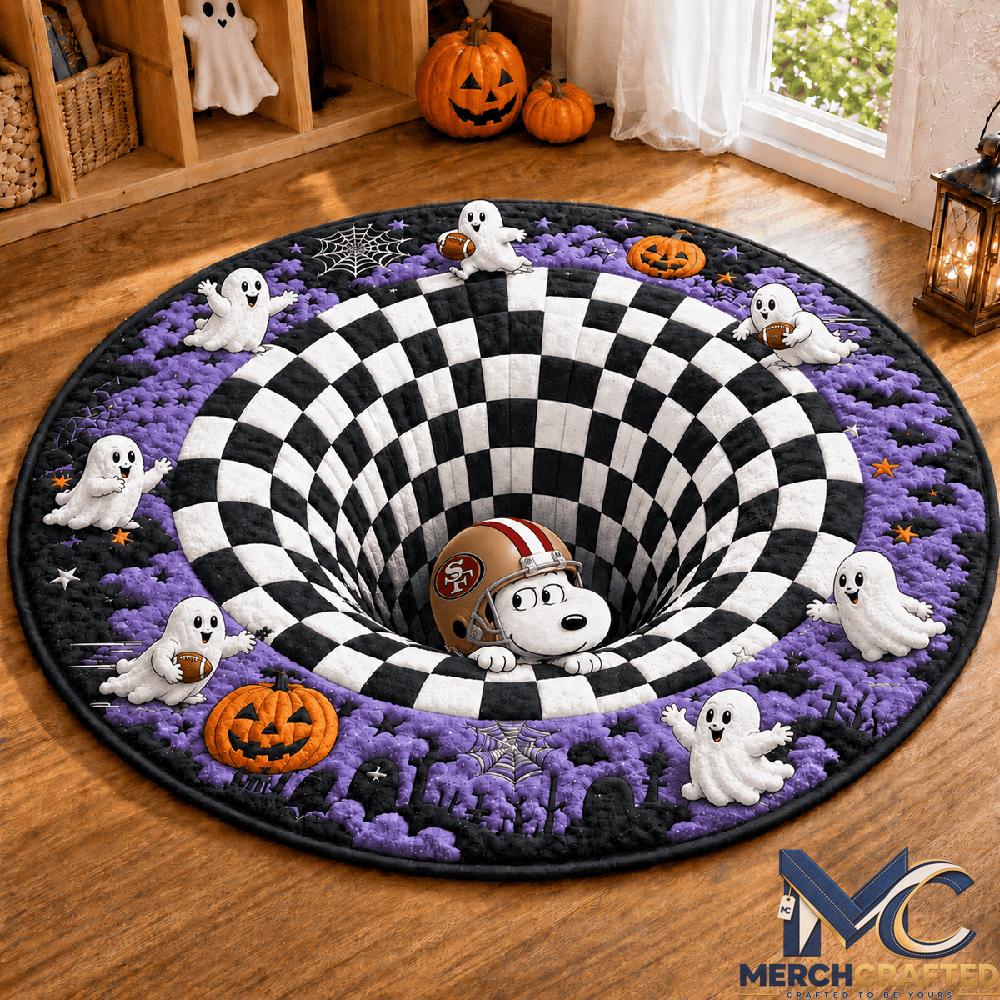 San Francisco 49ers x Snoopy 2026 Halloween Limited Edition Quilted Round Rug