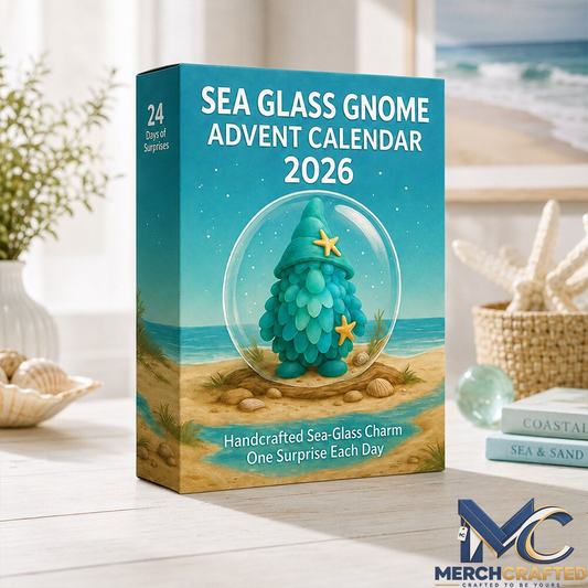 Sea Glass Gnome Advent Calendar – Handcrafted Coastal Charm Set