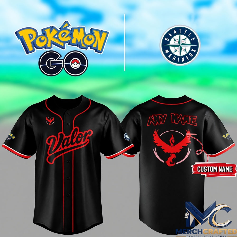 Seattle Mariners x Pokémon GO Team Valor 2026 Baseball Jersey