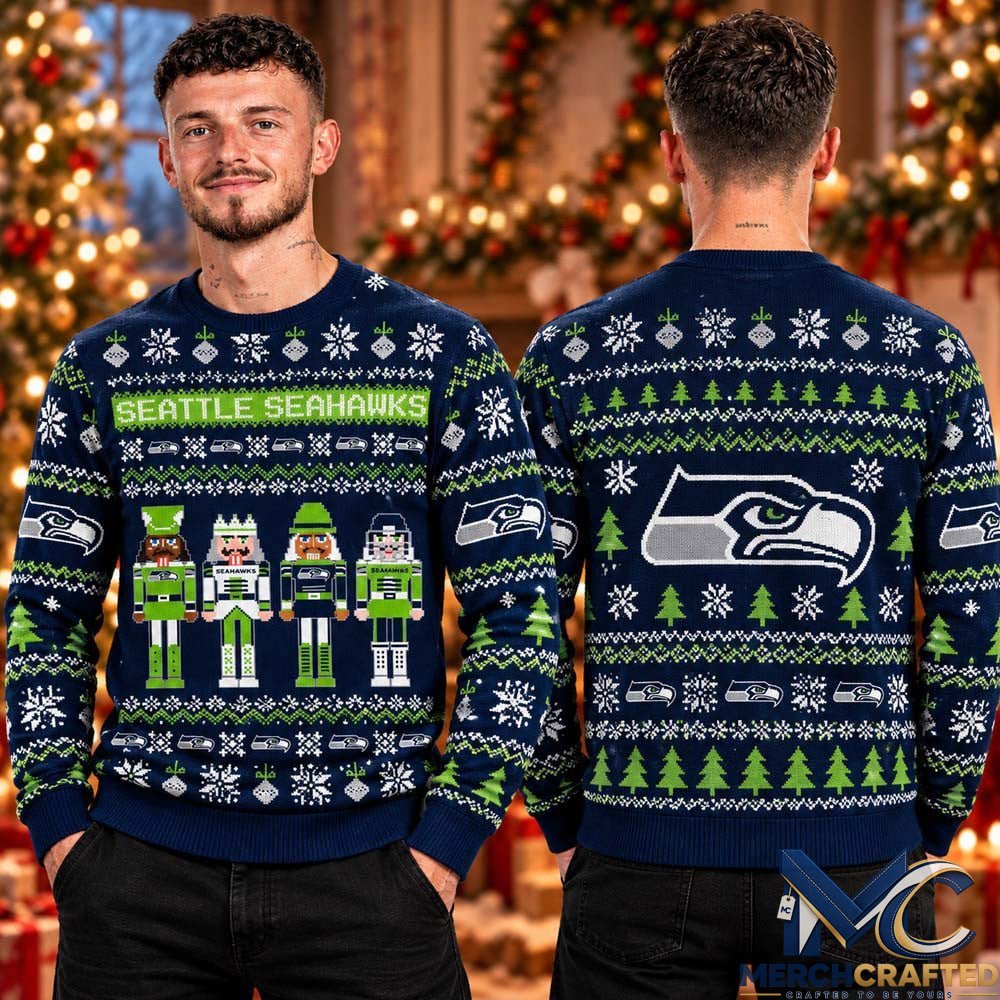 Seattle Seahawks NFL Nutcracker Ugly Christmas Sweater