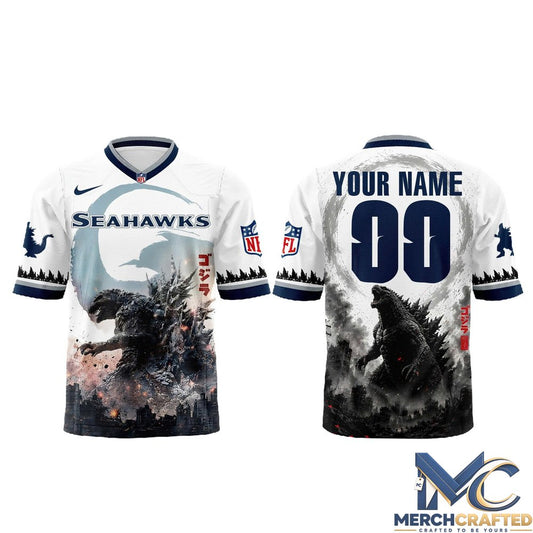 Seattle Seahawks x Godzilla Minus Zero “King of the Monsters” ’26 Jersey Custom