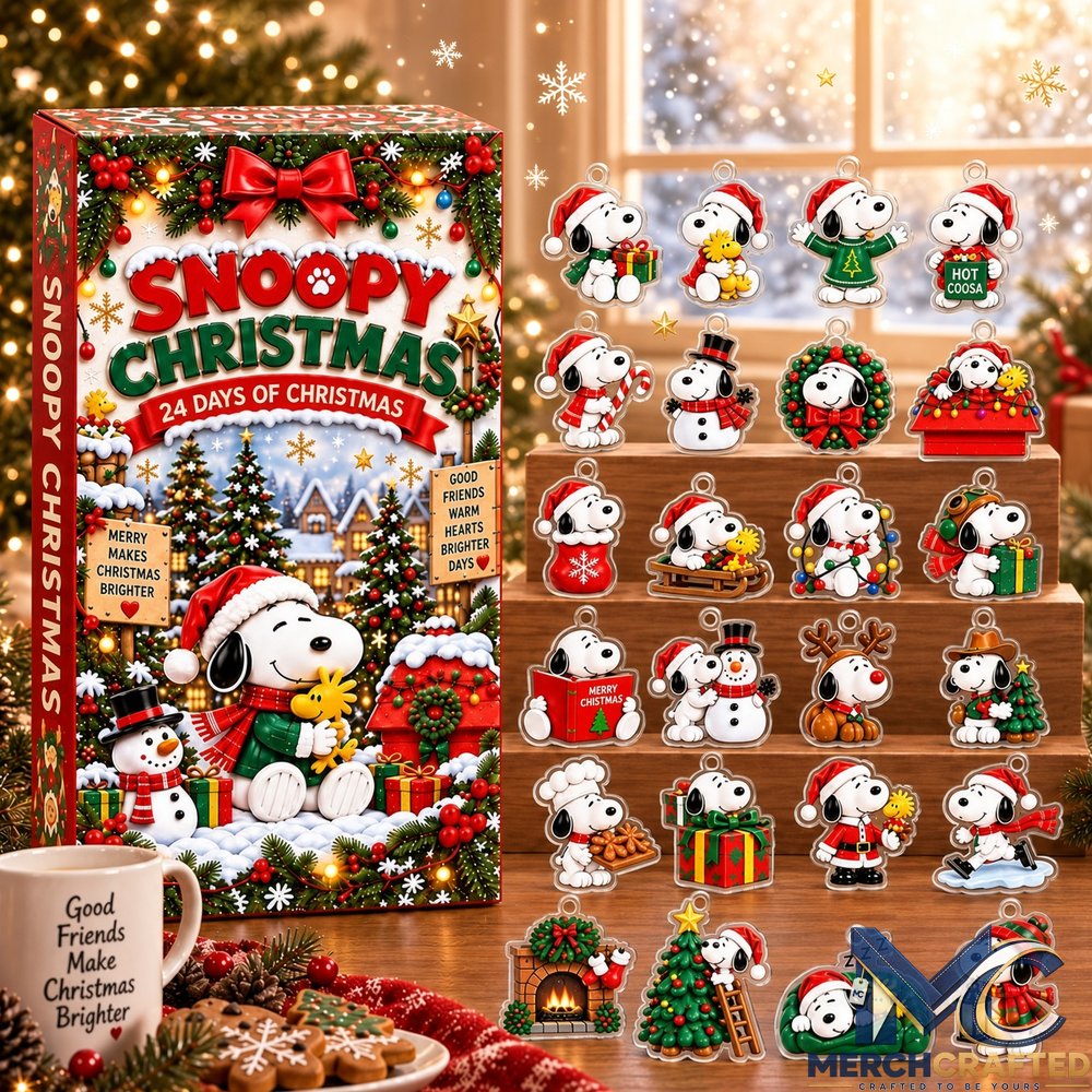 Snoopy Christmas 2026 Advent Calendar 24 Days Ornament Charm Gift Set