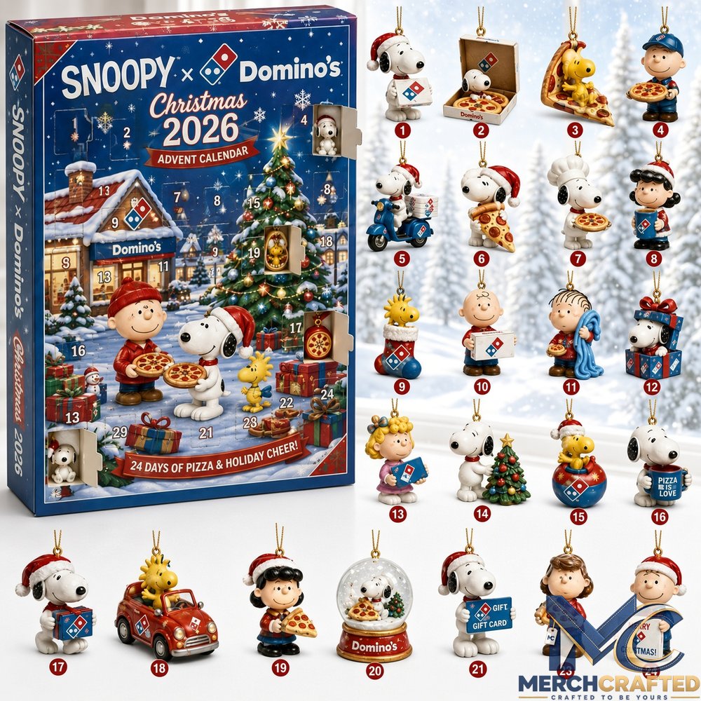Snoopy x Domino's Pizza Christmas Advent Calendar 2026 24 Days of Pizza & Holiday Cheer Ornaments