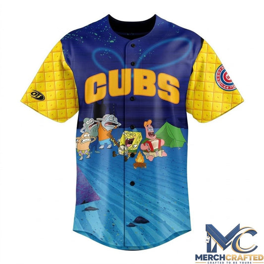 South Bend Cubs x SpongeBob SquarePants Theme Night Button-Up Customized Baseball Jersey