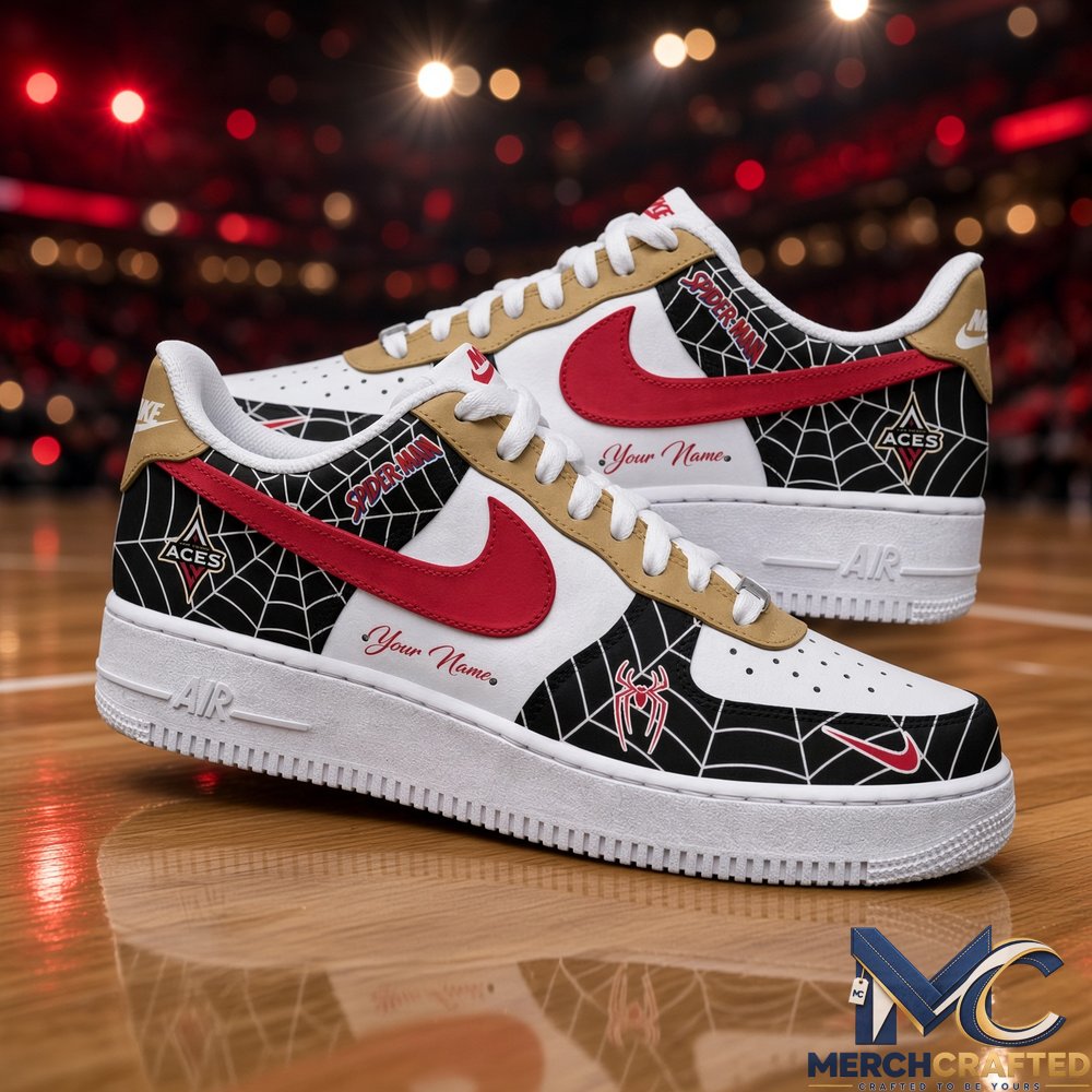 Spider-Man x Las Vegas Aces Custom Name Basketball Sneakers