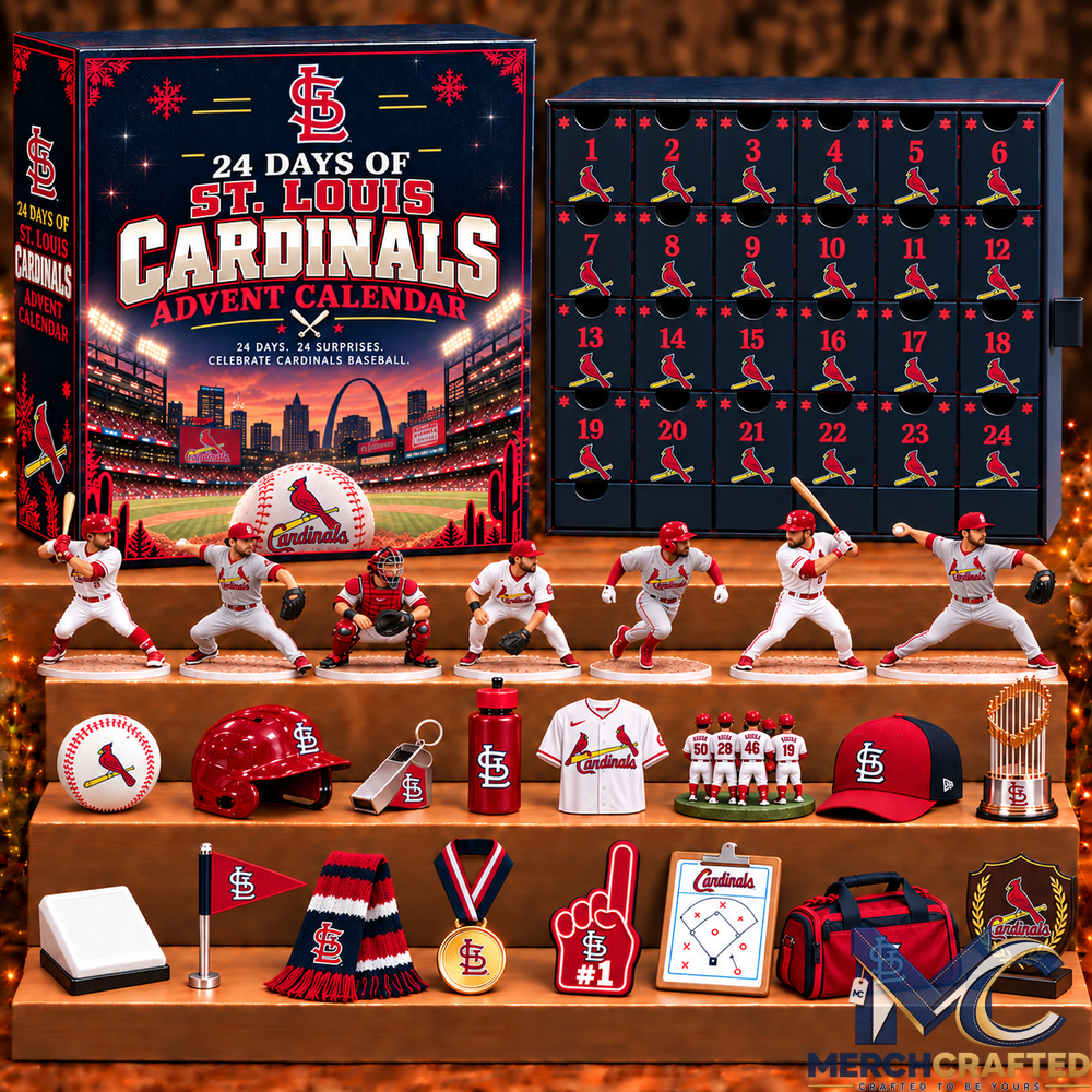 St Louis Cardinals MLB 24 Day Christmas Advent Calendar Baseball Player Figures and Fan Collectibles Gift Set