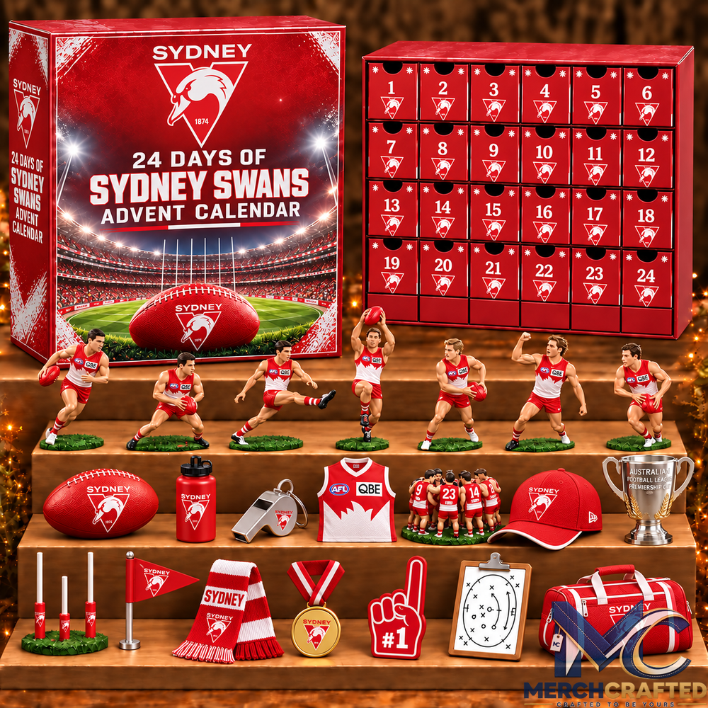 Sydney Swans AFL 24 Day Christmas Advent Calendar Australian Rules Football Player Figures and Fan Collectibles Gift Set