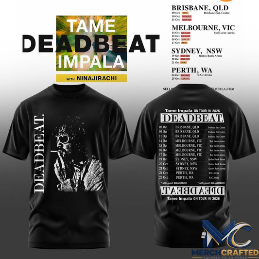 Tame Impala Deadbeat Tour Australia 2026 T-Shirt