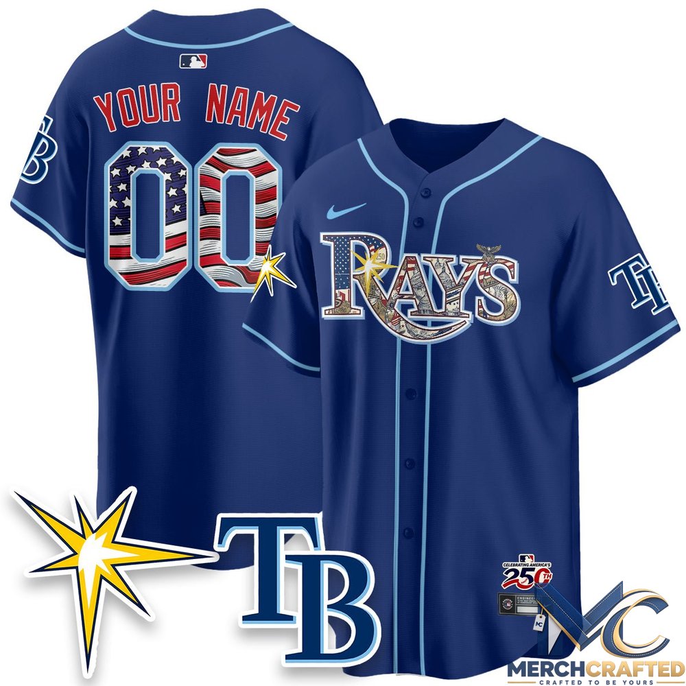 Tampa Bay Rays Independence Day USA 2026 Vapor Limited Custom Baseball Jersey