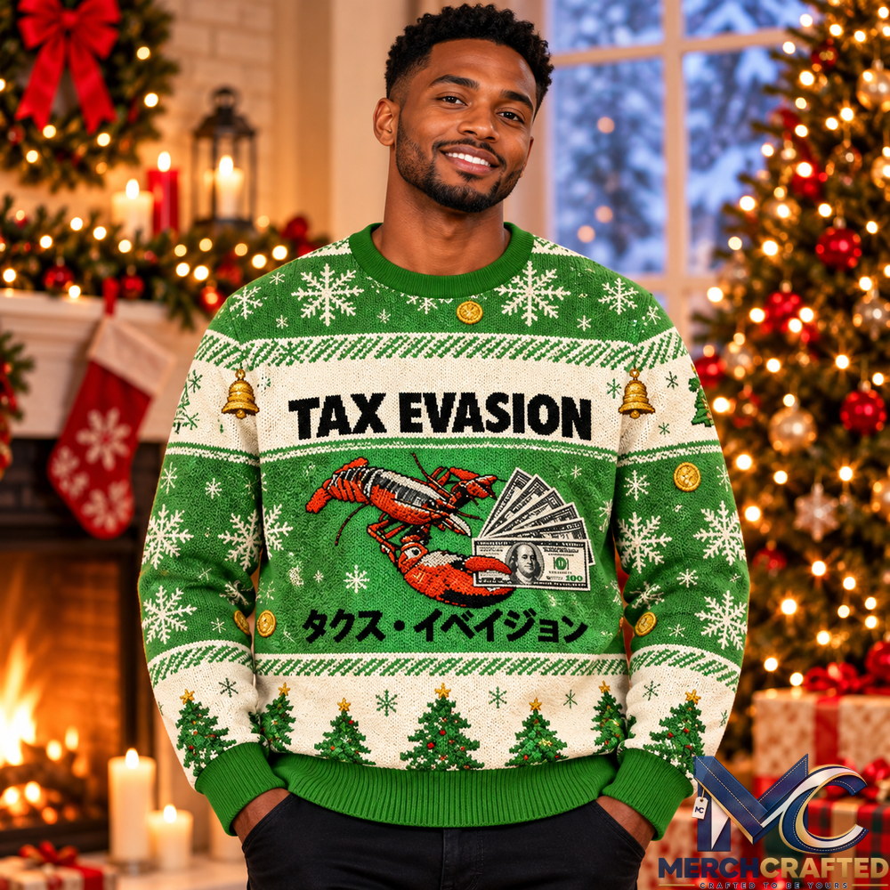 Tax Evasion Lobster Funny Ugly Christmas Sweater Holiday Gift
