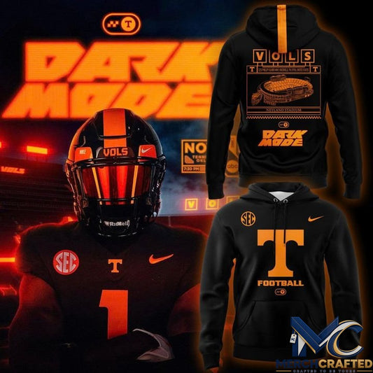 Tennessee Volunteers Dark Mode Football Hoodie