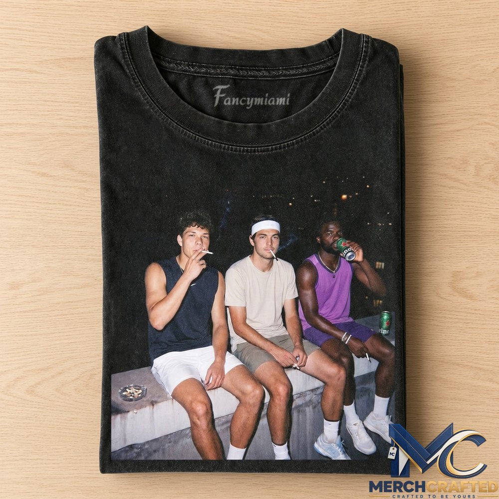 Tennis x Carlos Alcaraz x Jannik Sinner x Frances Tiafoe Sitting Tee