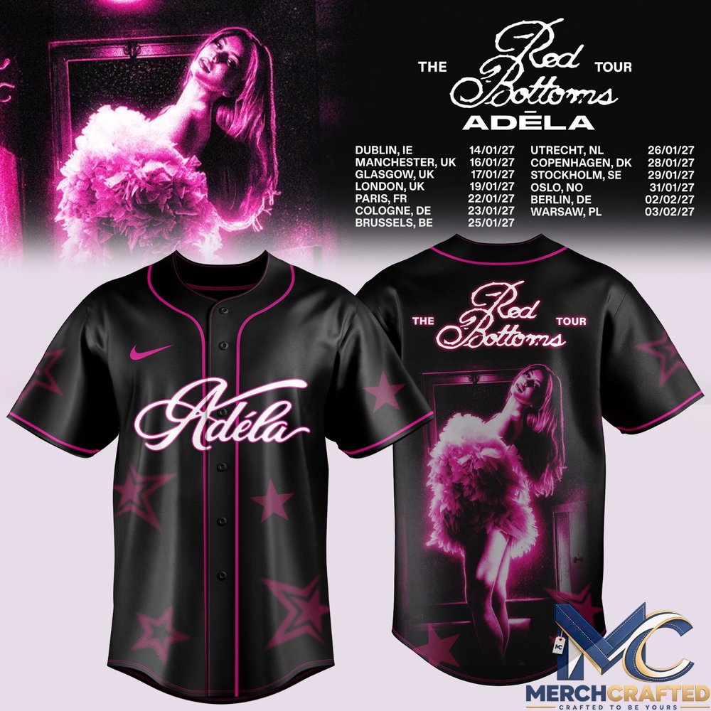 The Red Bottoms Tour 2027 Adéla UK & Europe Baseball Jersey