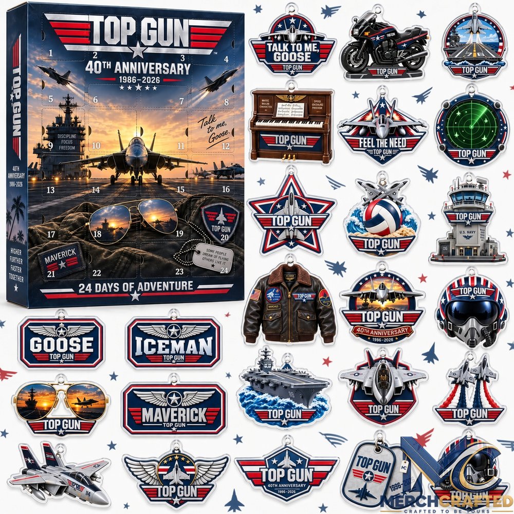Top Gun 40th Anniversary Limited Edition Advent Calendar 24 Days Collectible Ornament Set 1986 to 2026