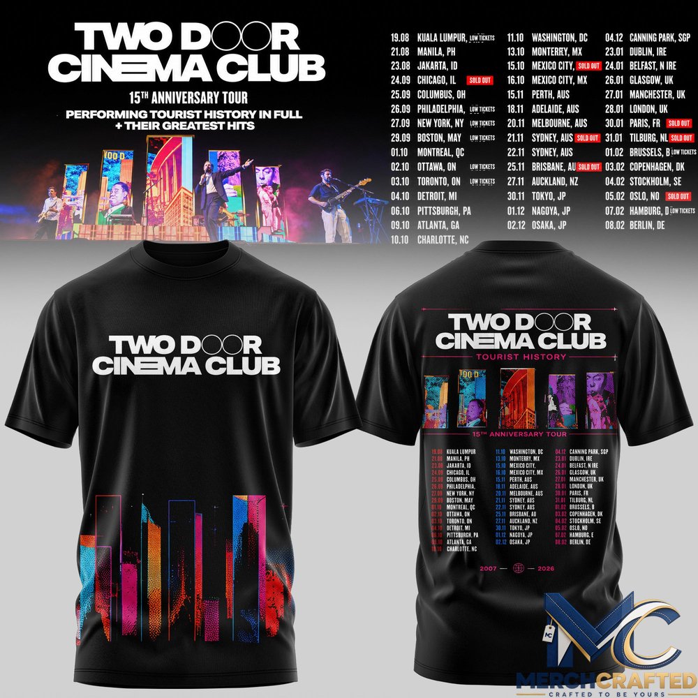 Two Door Cinema Club 15th Anniversary Tour TShirt