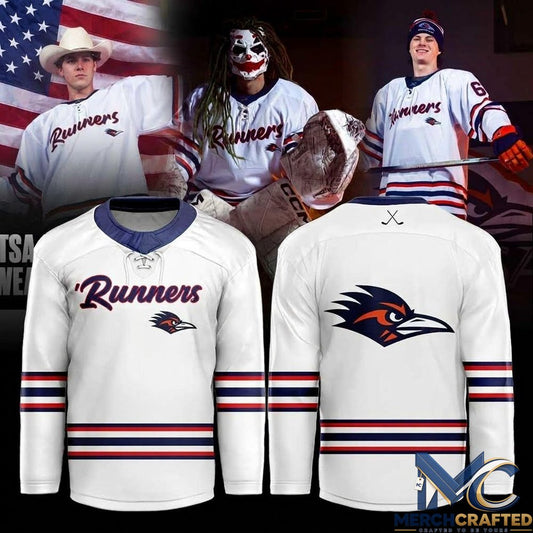UTSA Roadrunners White Script Runners Hockey Jersey