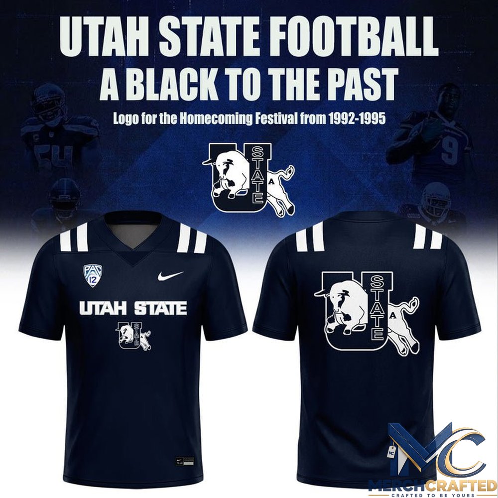 Utah State Aggies Football 1992–1995 Vintage Logo “A Blast To The Past” Football Jersey