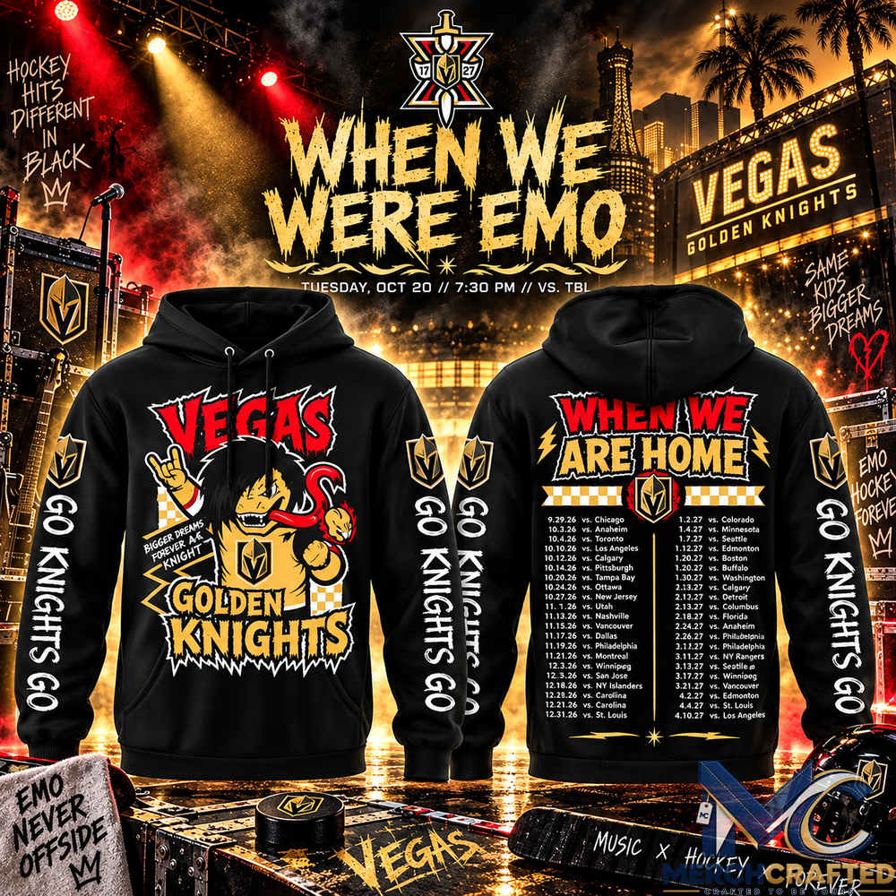 Vegas Golden Knights When We Were Emo Hockey Black Hoodie