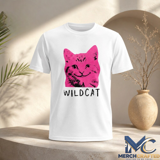 Wildcat Pink Cat Face T-Shirt 2026