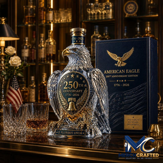 American Eagle 250th Anniversary Commemorative Whiskey Bottle - Merch Crafted