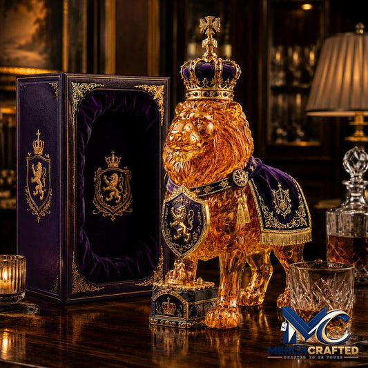 Crown 87th Anniversary Royal Lion Whiskey Bottle - Merch Crafted