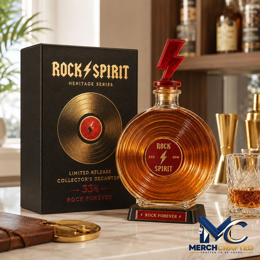 Rockfire Six String Spirit Guitar Rock Roll Collector s Edition Whiskey Bottle - Merch Crafted
