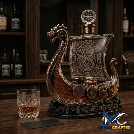 The Viking s Honour Limited Edition Crystal Whiskey Bottle - Merch Crafted