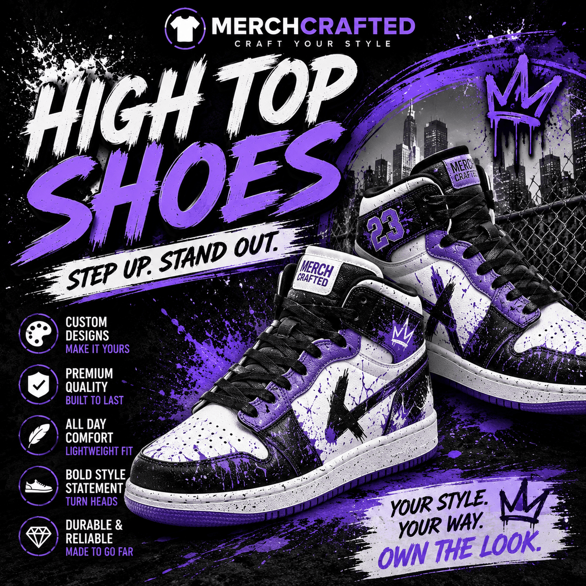 High Top Shoes - Merch Crafted