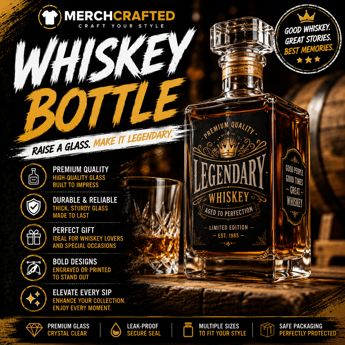 Whiskey Bottle - Merch Crafted