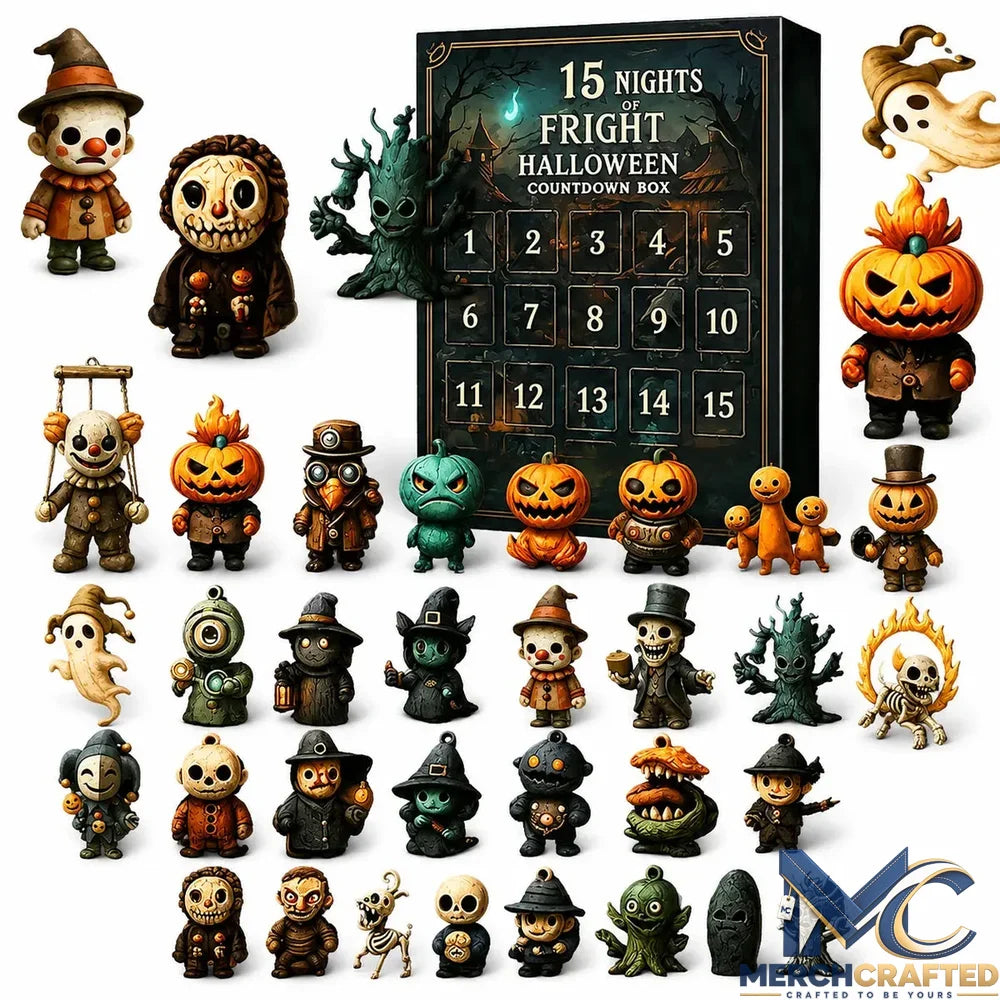 15 Nights of Fright Halloween Countdown Advent Calendar - Spooky Monster Pumpkin Miniatures Set