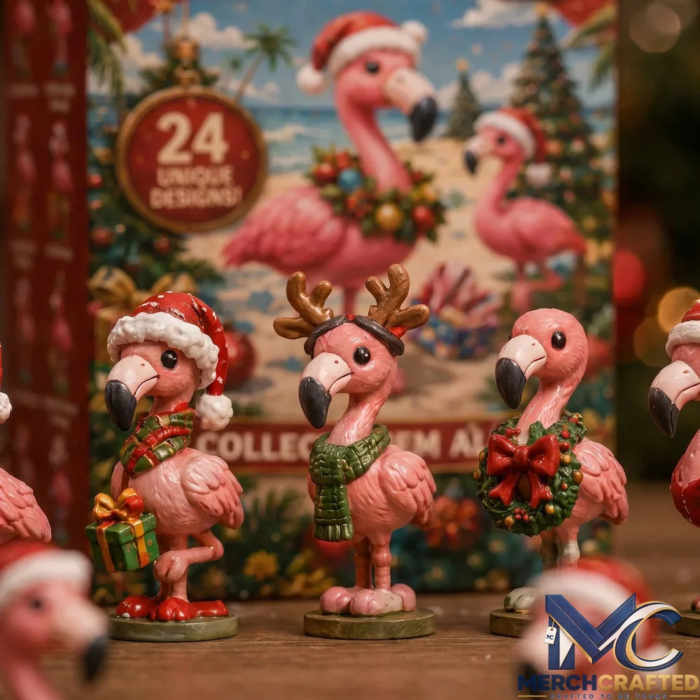 2026 Christmas Flamingo Advent Calendar 24 Days of Cute Surprises, Collectible Fun x Christmas Magic Advent Calendar