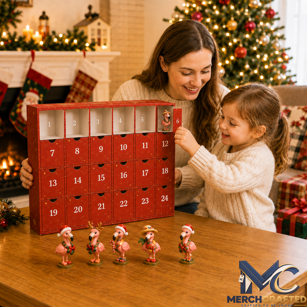 2026 Christmas Flamingo Advent Calendar 24 Days of Cute Surprises, Collectible Fun x Christmas Magic Advent Calendar