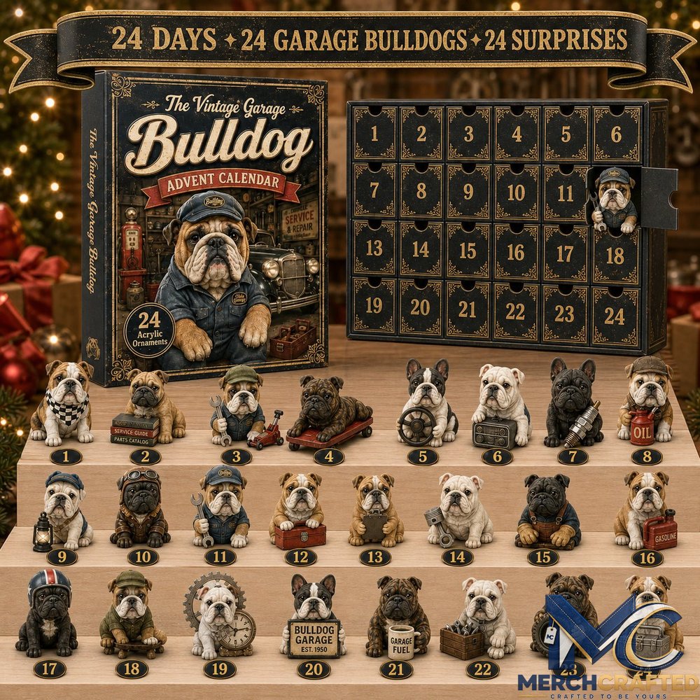 2026 The Vintage Garage Bulldog - 24-Day Festive Countdown Advent Calendar