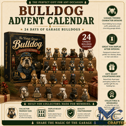 2026 The Vintage Garage Bulldog - 24-Day Festive Countdown Advent Calendar