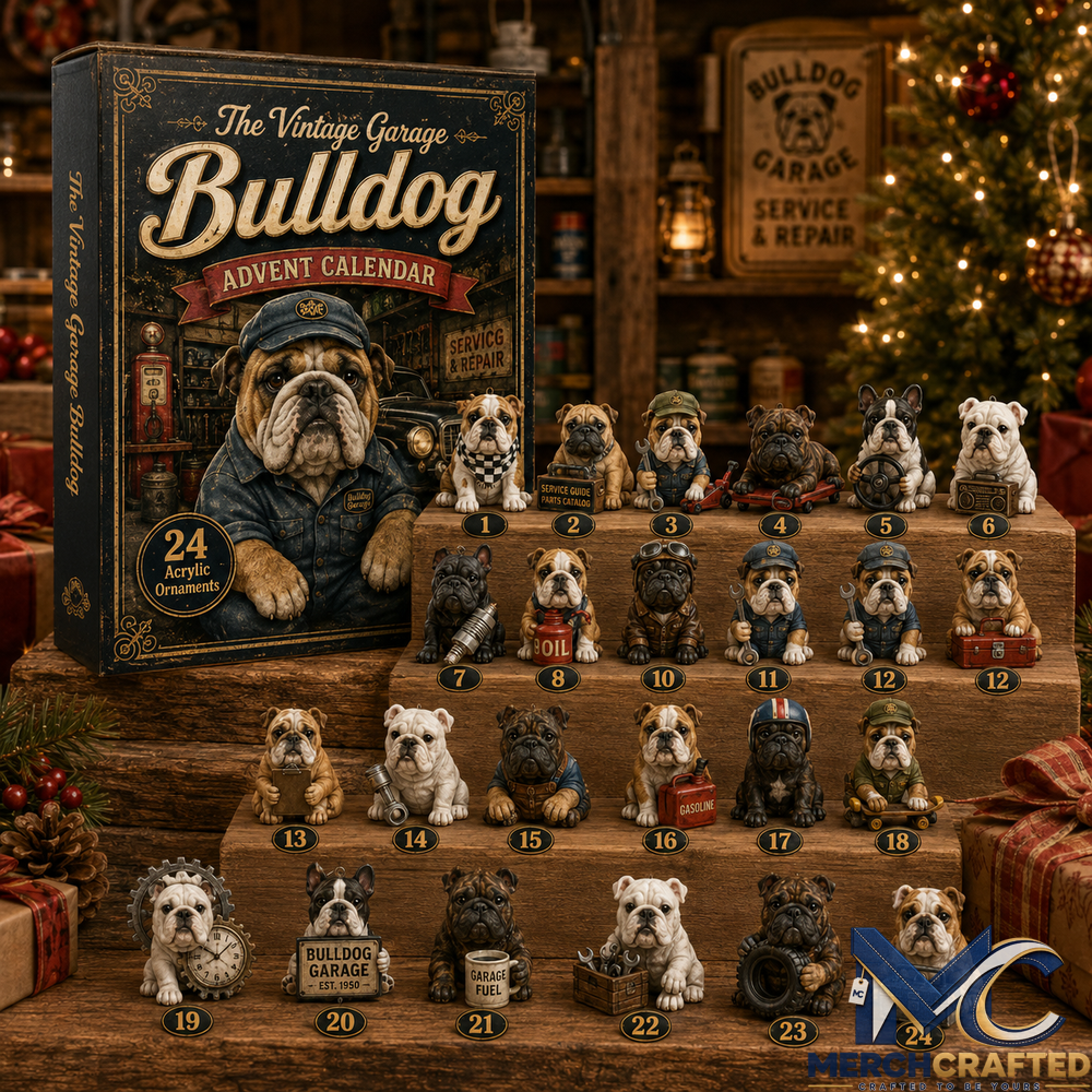 2026 The Vintage Garage Bulldog - 24-Day Festive Countdown Advent Calendar